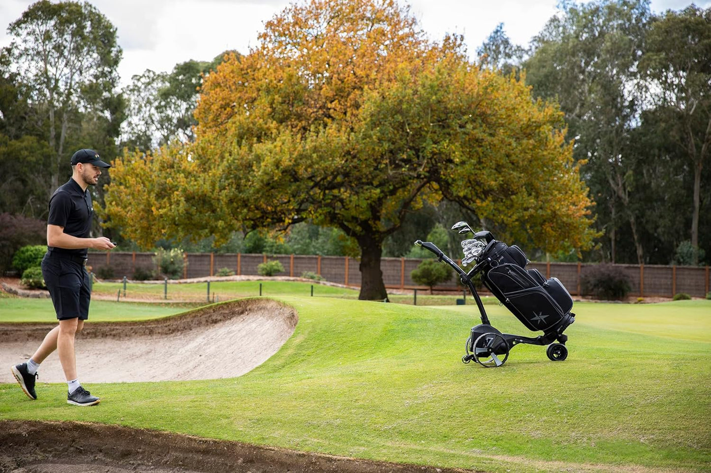 MGI Zip Navigator Electric Golf Cart - 36 Hole Battery - Remote Control - (Drink, Umbrella, & GPS Phone)