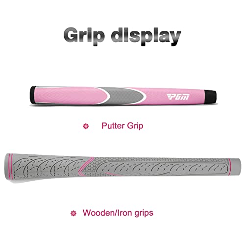 Комплект женский PGM  4 шт - титан, 1 вуд (#1), 2 айрон (#7, SW), 1 паттер с сумка-подставка - правая рука