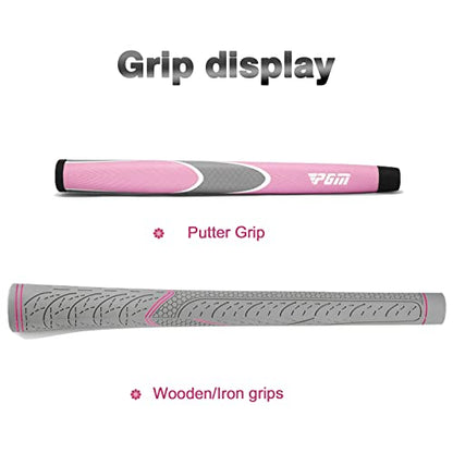 Комплект женский PGM  4 шт - титан, 1 вуд (#1), 2 айрон (#7, SW), 1 паттер с сумка-подставка - правая рука