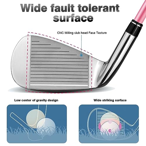 Комплект женский PGM  4 шт - титан, 1 вуд (#1), 2 айрон (#7, SW), 1 паттер с сумка-подставка - правая рука