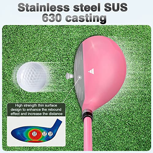 Комплект женский PGM  4 шт - титан, 1 вуд (#1), 2 айрон (#7, SW), 1 паттер с сумка-подставка - правая рука