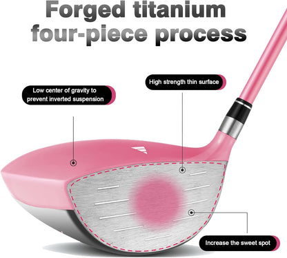 Комплект женский PGM  4 шт - титан 1 вуд, 2 айрон, 1 паттер сумка-подставка -LTG035-8