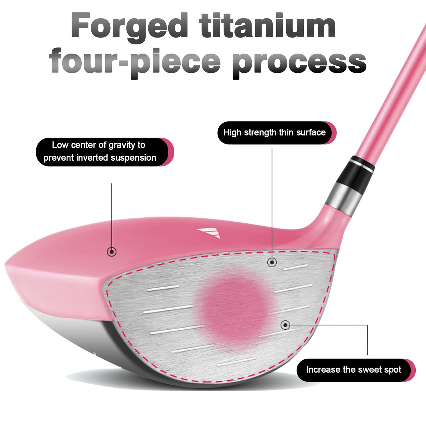 Комплект женский PGM  11 шт -  4 титан вуд(#1,3,5,4H), 6 айрон (#6,7,8,9,PW,SW), 1 паттер— 1 сумка-подставка