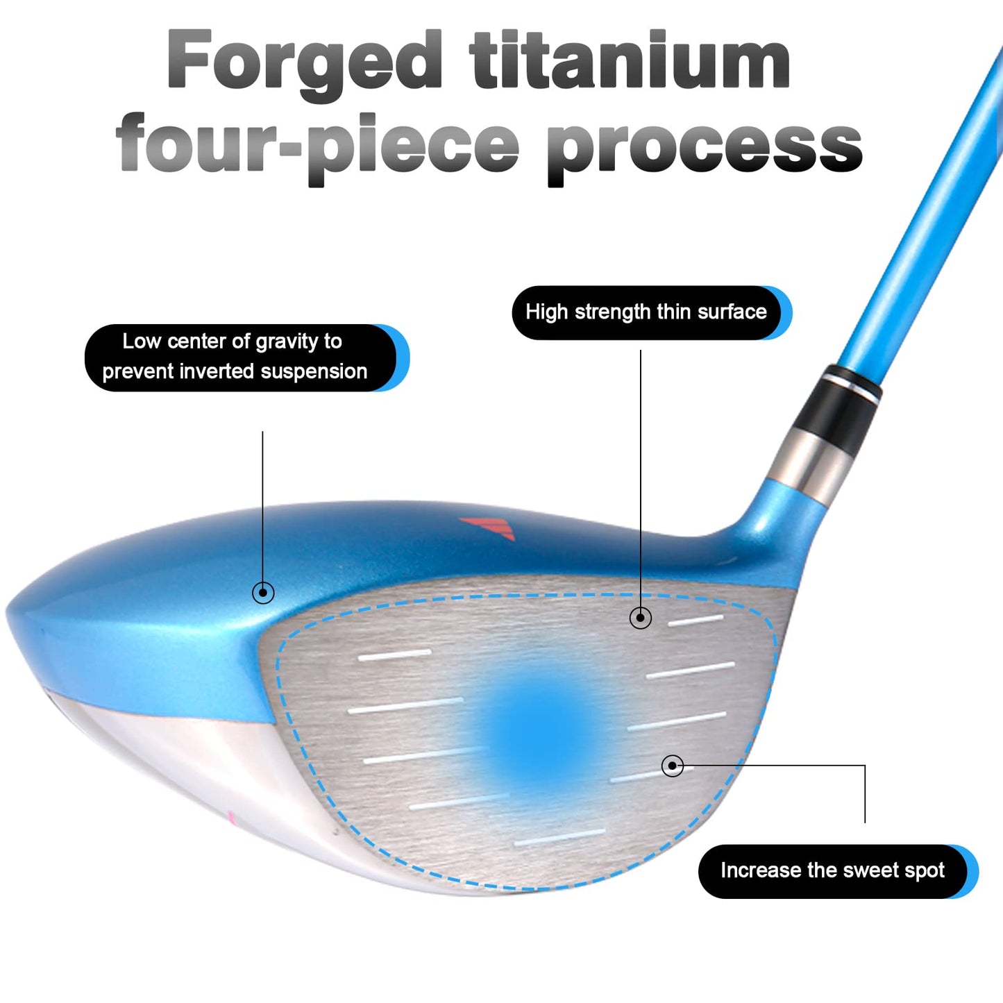Комплект женский PGM  4 шт - титан, 1 вуд (#1), 2 айрон (#7, SW), 1 паттер с сумка-подставка - правая рука