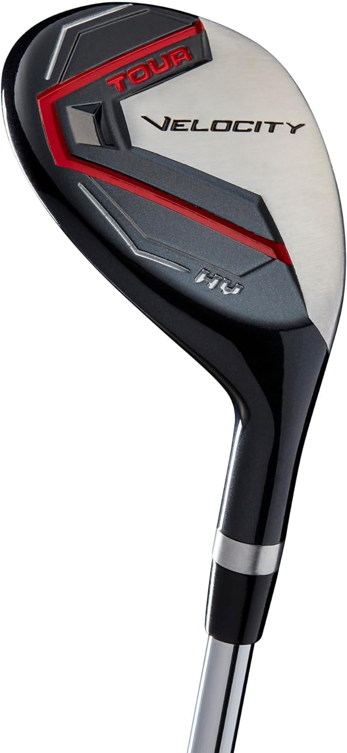 Полный набор для гольфа Wilson Tour Velocity с сумкой-стойкой — мужская правая рука, Regular Flex, черный/красный 