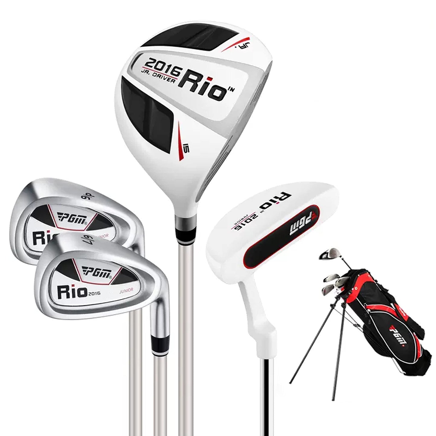 Комплект детский PGM -1 вуд, 2 айрон, 1 паттер, сумка, унисекс