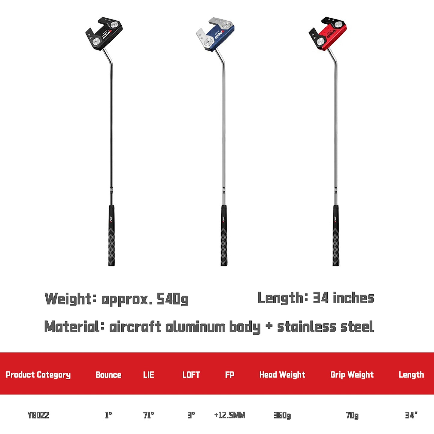 Паттер PGM Golf Standing, сверхнизкий центр тяжести