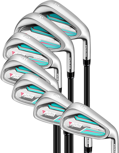 Комплект клюшек, женский PGM: 12шт - 4 вуд (#1,3,5,4H), 7 айрон (#5,6,7,8,9,PW,SW), 1 паттер , сумка-подставка