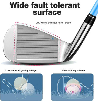 Комплект женский PGM  11 шт - 4 титан вуд (#1,3,5,4H), 6 айрон (#6,7,8,9,PW,SW), 1 паттер, 1 сумка-подставка