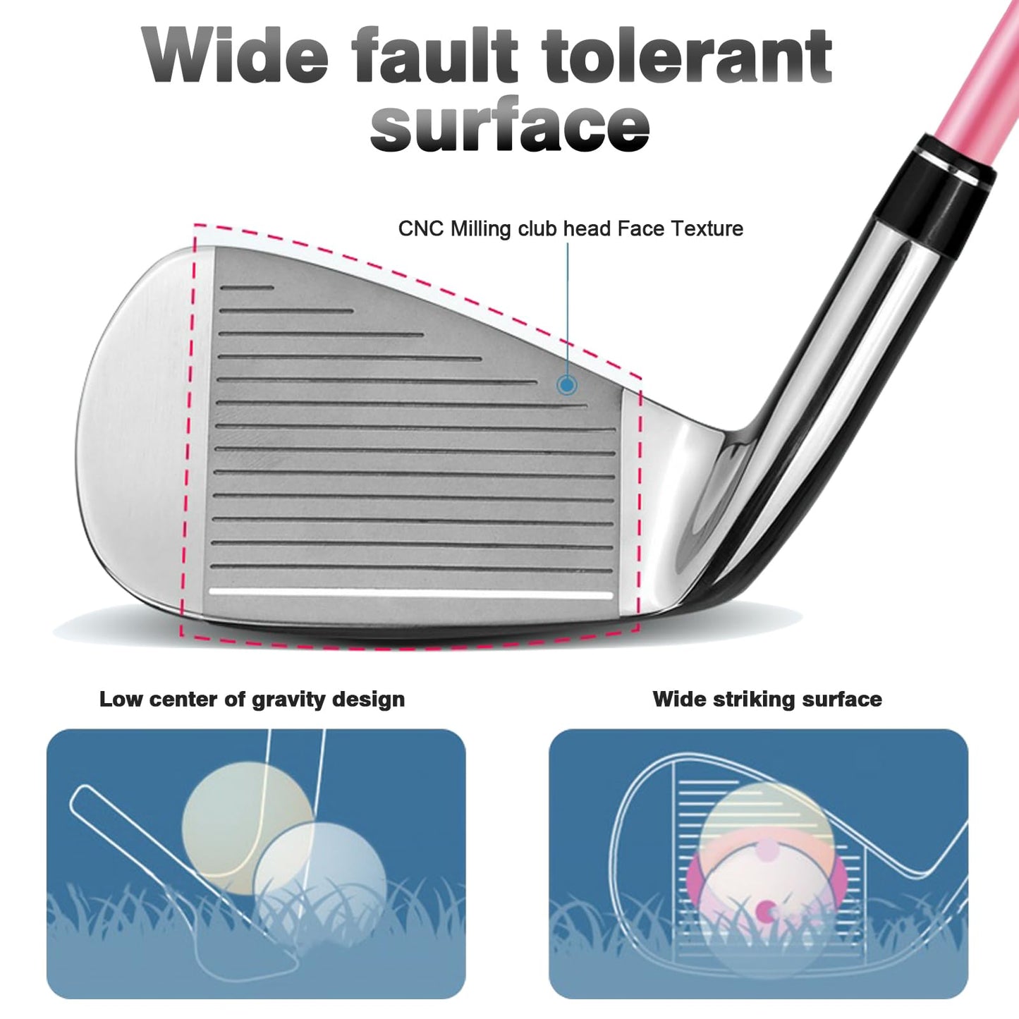 Комплект женский PGM  11 шт -  4 титан вуд(#1,3,5,4H), 6 айрон (#6,7,8,9,PW,SW), 1 паттер— 1 сумка-подставка