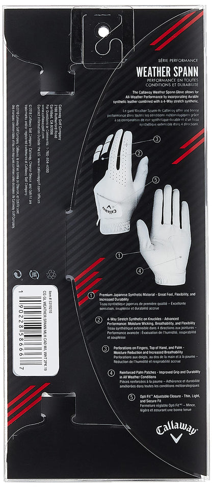 Перчатки Callaway Golf Weather Spann
