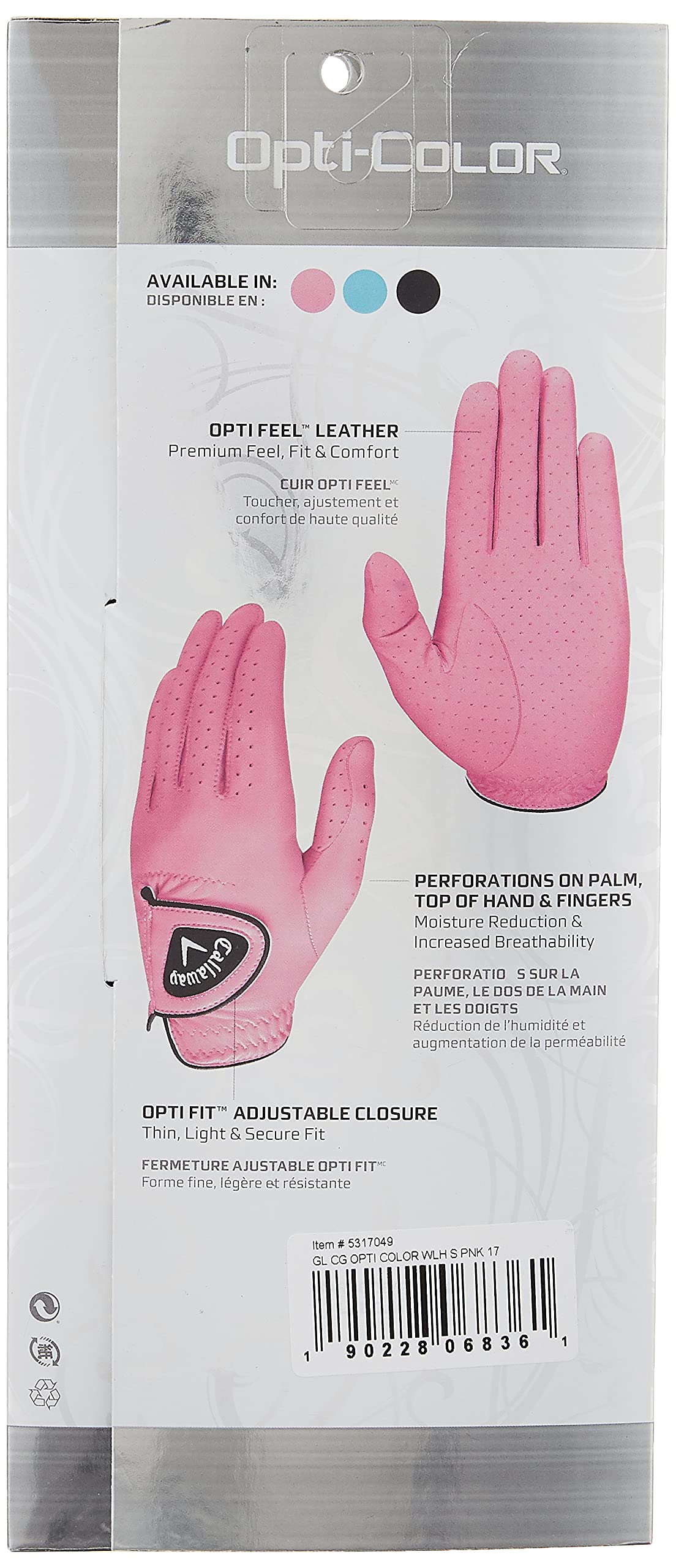 Перчатки Callaway Golf Opti Color левая рука