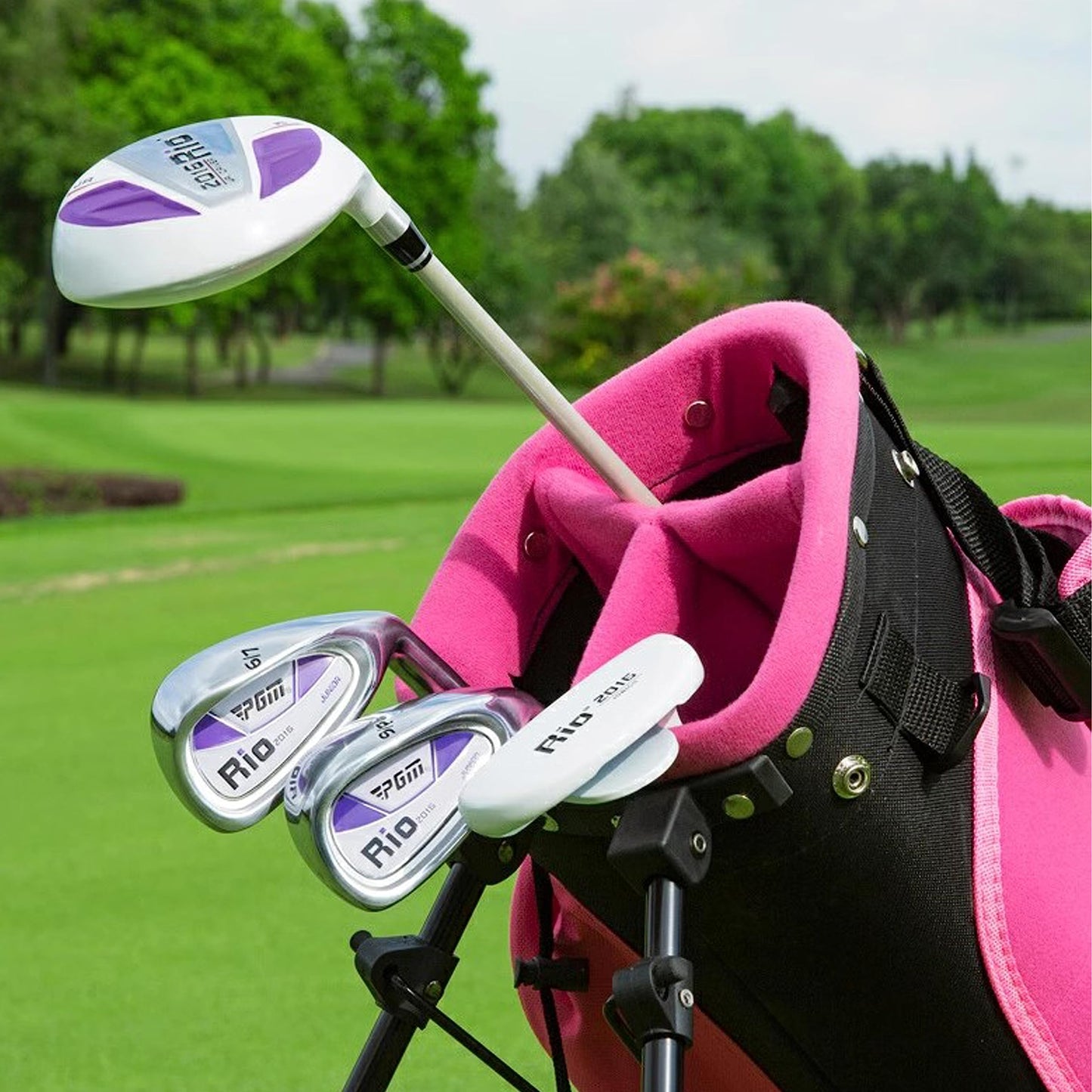 Комплект детский PGM -1 вуд, 2 айрон, 1 паттер, сумка, унисекс