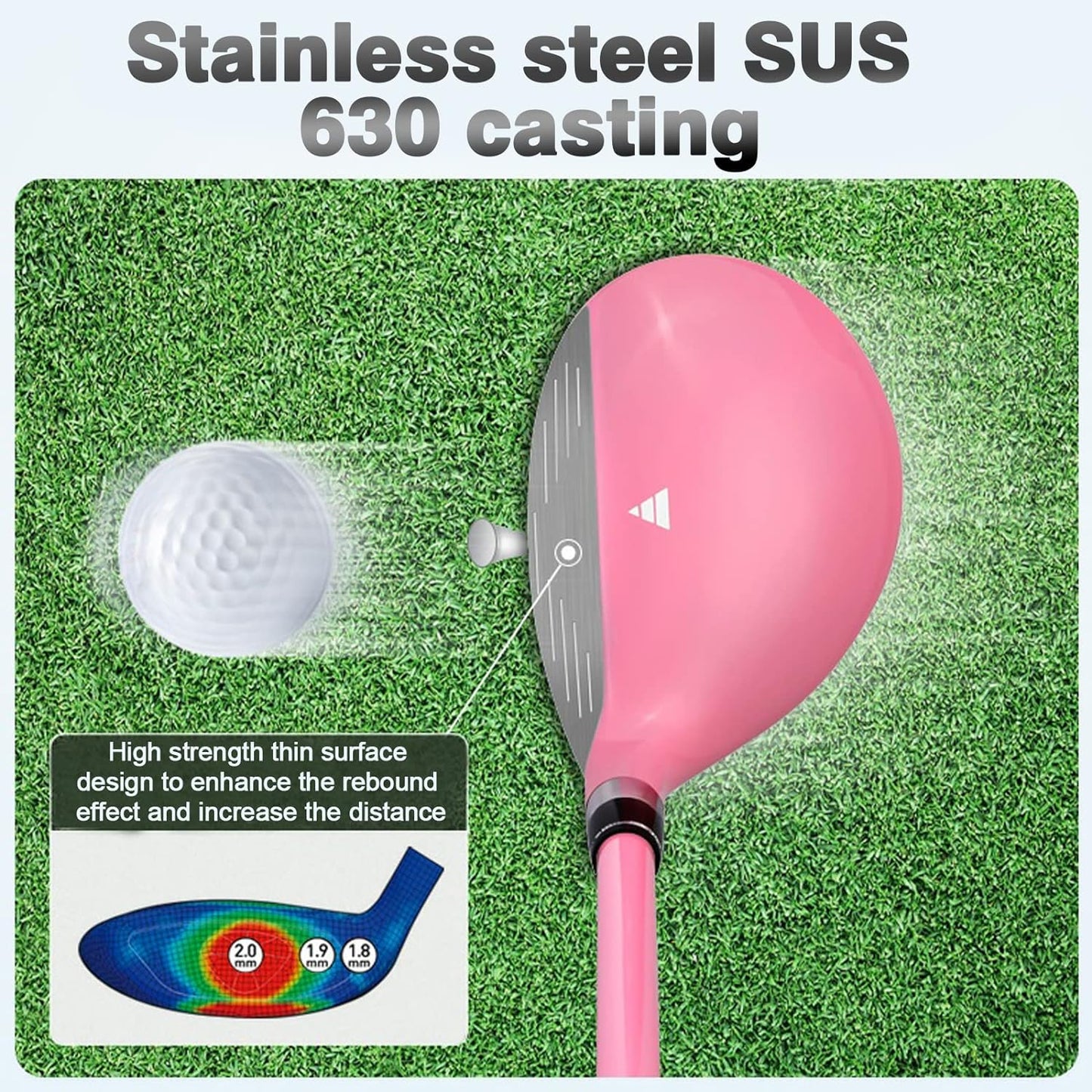 Комплект женский PGM  4 шт - титан 1 вуд, 2 айрон, 1 паттер сумка-подставка -LTG035-8