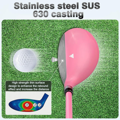 Комплект женский PGM  4 шт - титан 1 вуд, 2 айрон, 1 паттер сумка-подставка -LTG035-8